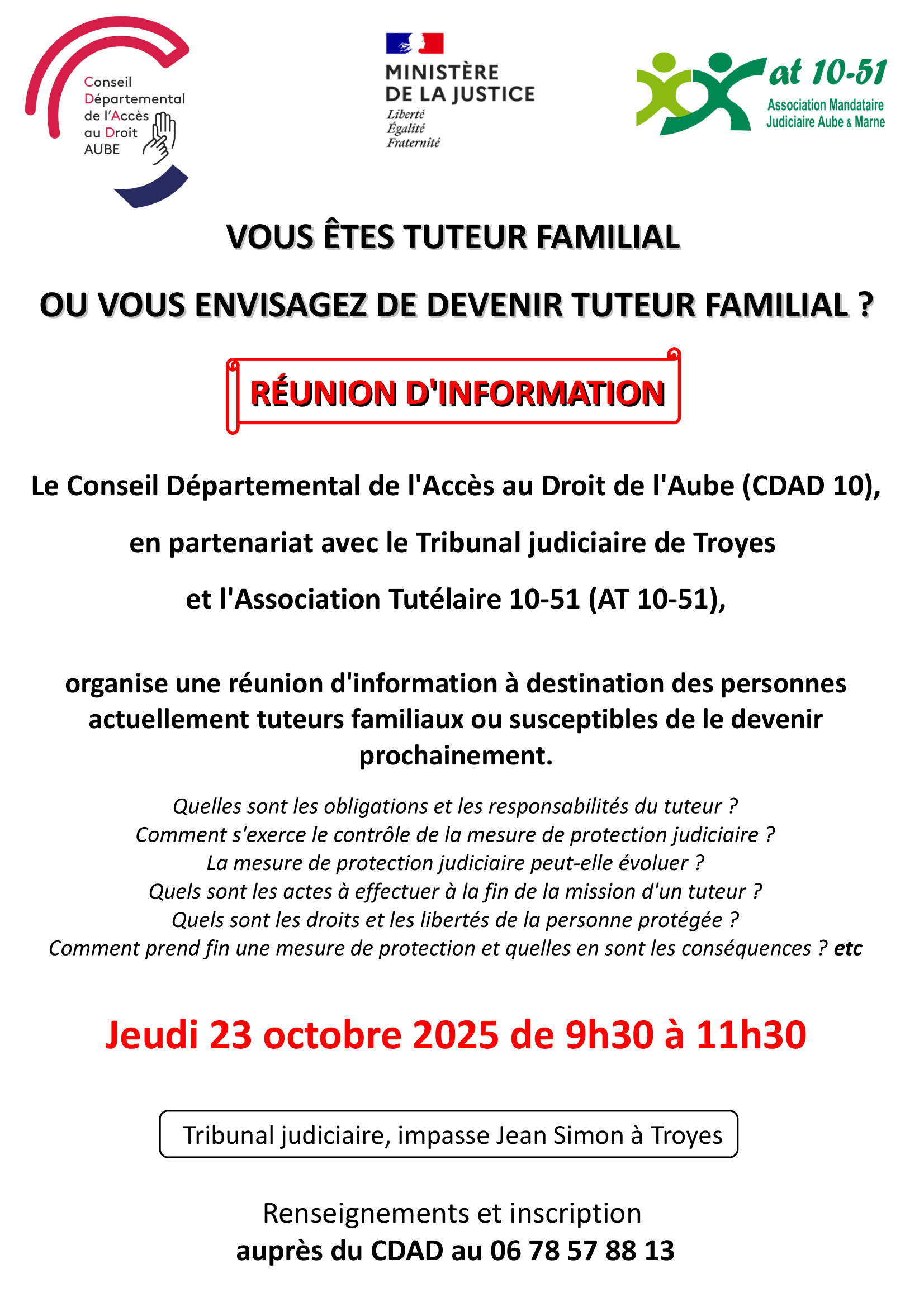 Réunion d’information tuteurs familiaux