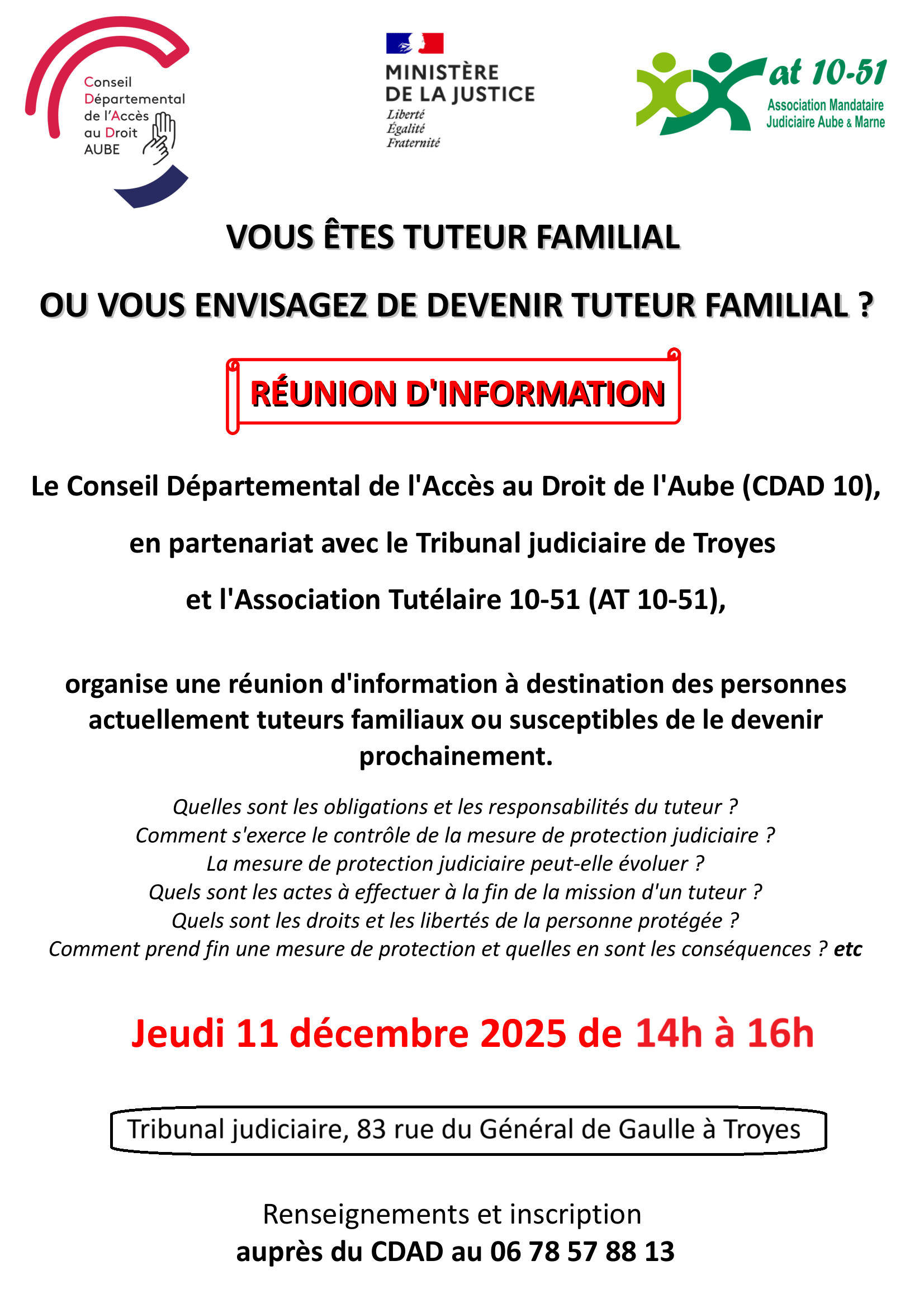 Réunion d’information tuteurs familiaux