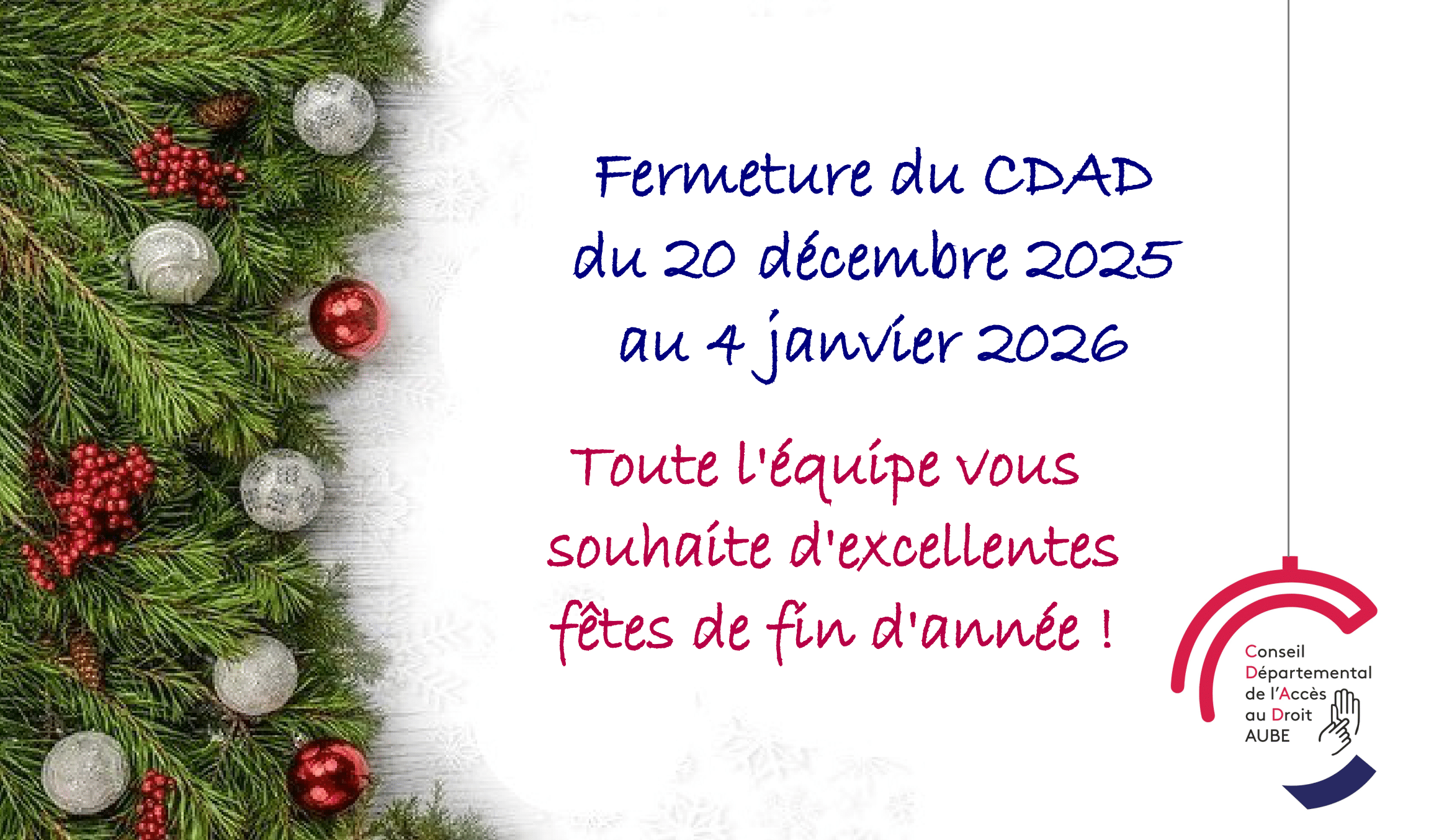 Fermeture pour congés